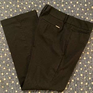 Grey pinstriped slacks